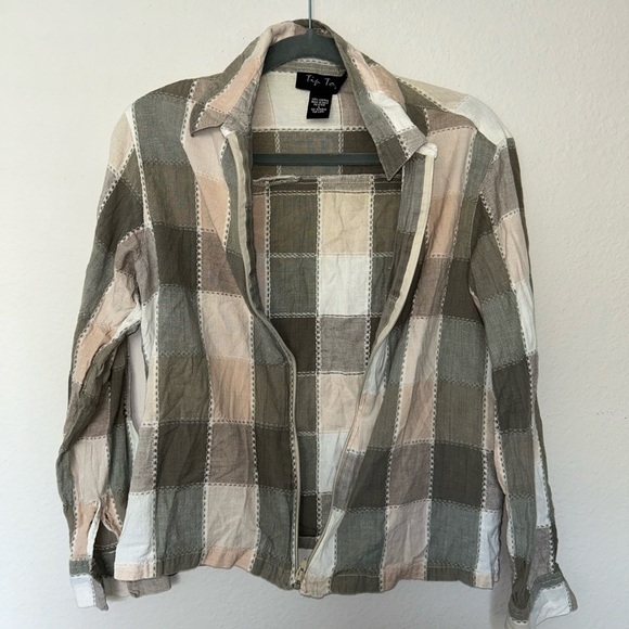 Tip Top Plaid Jacket Girl’s Size Large Fall Winter Cozy Twee Indie‎ Boho - Picture 1 of 5